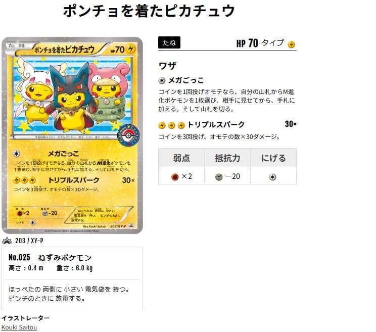 ポンチョを着たピカチュウ203