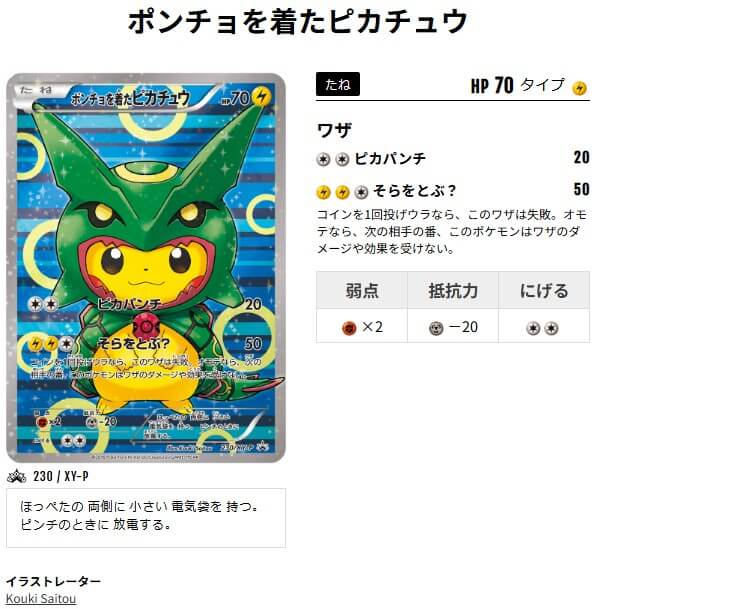 ポンチョを着たピカチュウ230